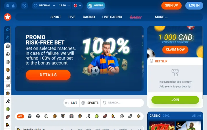 Mostbet home page